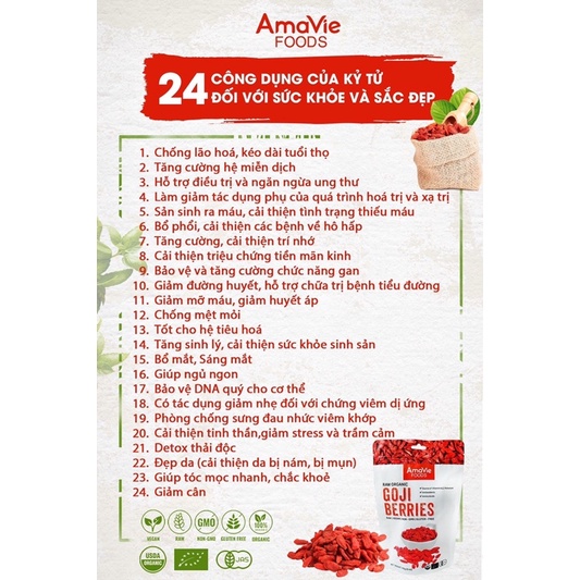Kỷ tử hữu cơ C'lavie, Amavie, Green Natural