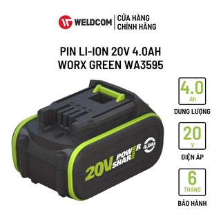 Mua Pin Li-ion 20V 4.0Ah WORX GREEN WA3595  Chống Rung Có Đèn Led Chính Hãng