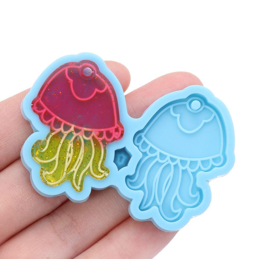Khuôn Silicone Làm Bông Tai Epoxy UV Hình Sứa Biển DIY