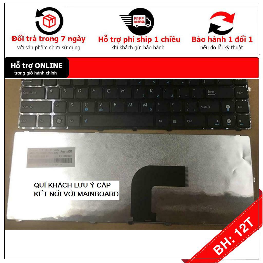 [BH12TH] Bàn Phím Laptop ASUS K43S A43S K43SA A43SA K43SJ - Loại Cáp Cong - Hàng Mới 100% Bảo Hành 12 Tháng