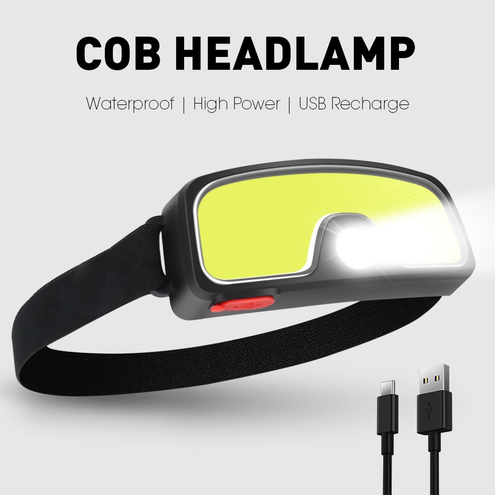 Đèn LED COB Đội Đầu Chống Thấm Nước Có Thể Sạc Lại Bằng Cổng USB Dùng Khi Đi Câu Cá / Cắm Trại