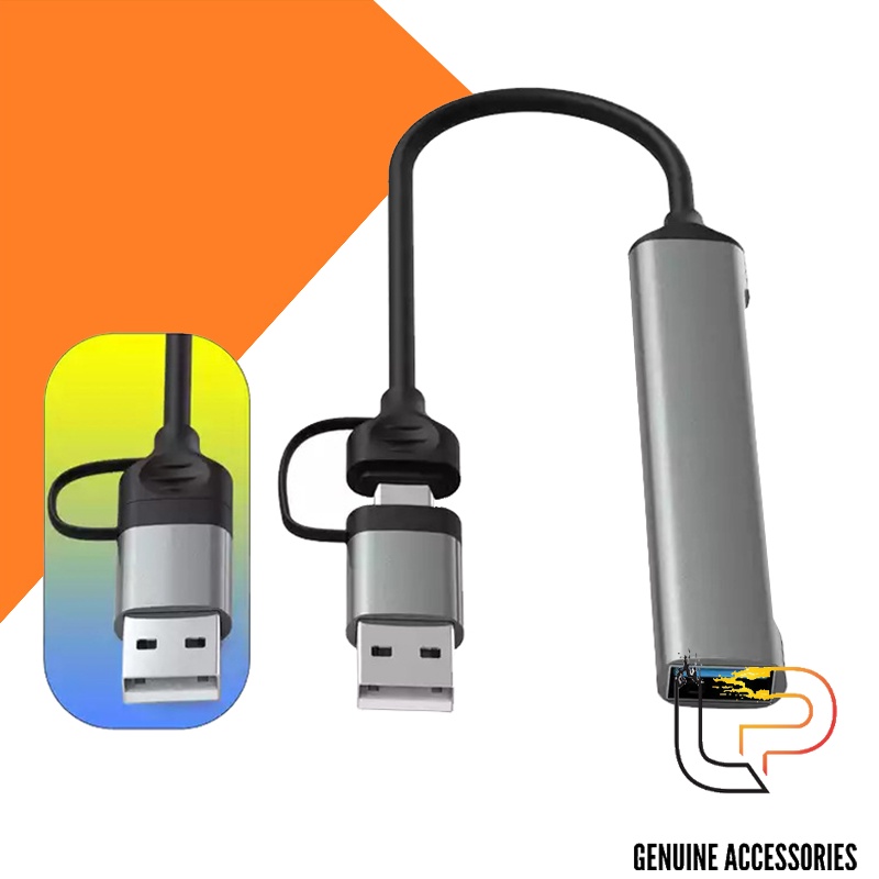 CÁP CHUYỂN TYPE-C KÈM ĐẦU CHUYỂN USB 3.0 RA 4 CỔNG USB 3.0 HC-77