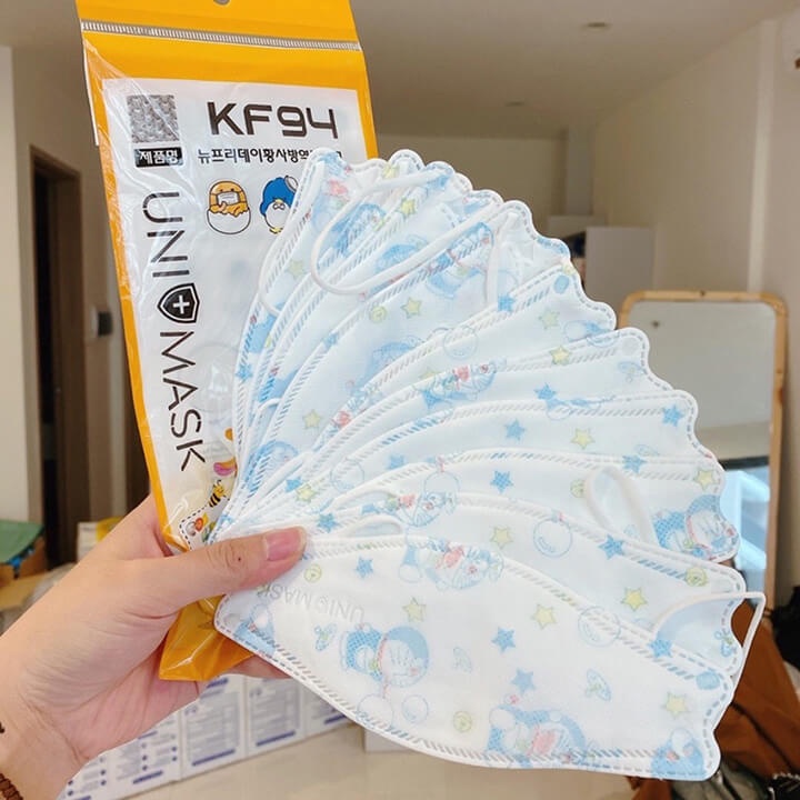 Khẩu trang trẻ em 4 lớp KF94 Uni Mask công nghệ Hàn Quốc, khẩu trang 4D kháng khuẩn, chống bụi mịn bảo vệ hô hấp cho bé