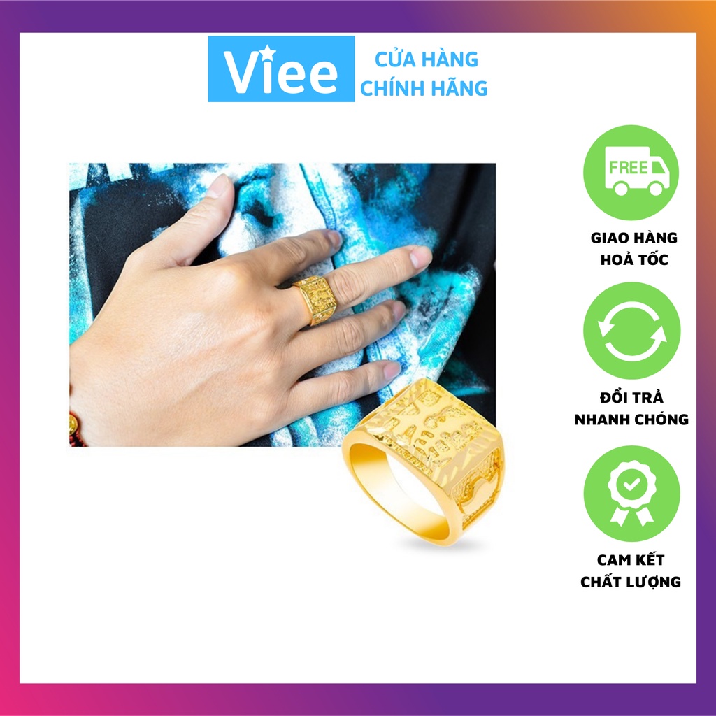 Nhẫn nam mạ vàng 24k chữ tài phát phước hàn quốc VNN01