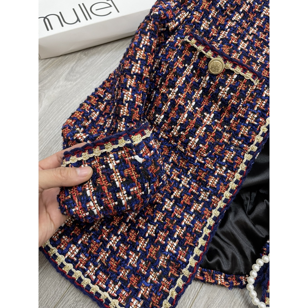 Áo dạ tweed kẻ thời trang nữ by Mullet