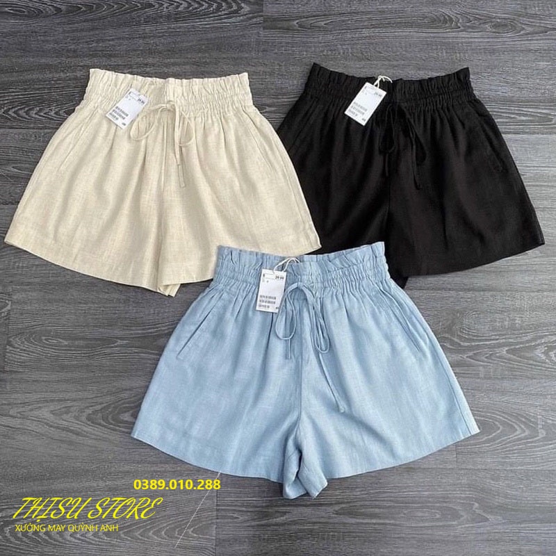 Quần Đùi Nữ, Quần short đũi xước cạp bánh bèo siêu xinh mặc ở nhà thoải mái