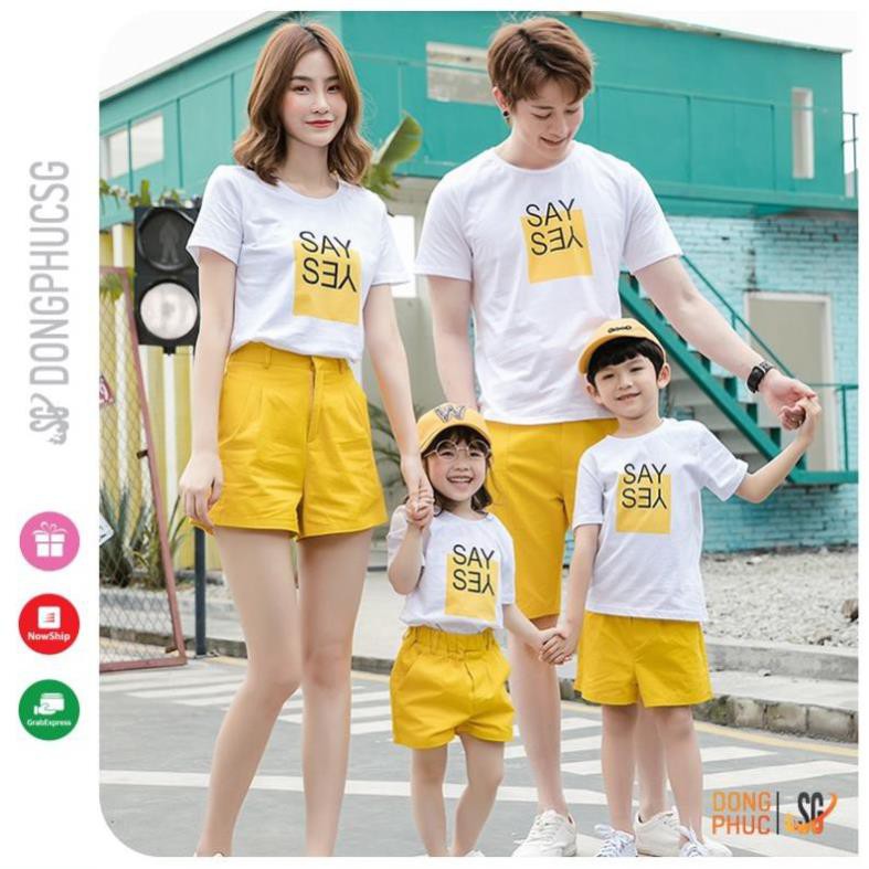 Áo gia đình 3/4/5 người Đồ đôi mẹ và bé thun cotton dày dặn Đồng phục gia đình SAY YES | DONGPHUCSG YH28
