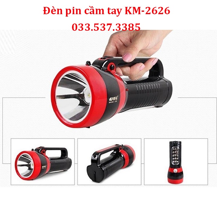 Đèn sạc pin, đèn pin laser KM 2626 công suất lớn