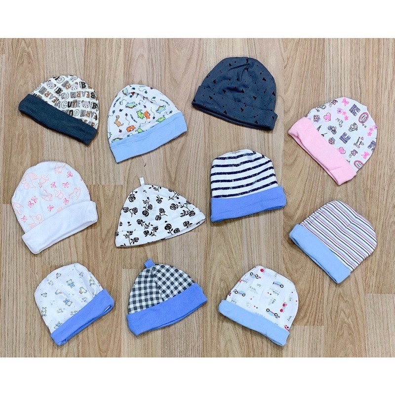 Mũ cho bé sơ sinh 💖𝑭𝑹𝑬𝑬𝑺𝑯𝑰𝑷💖 kiểu chóp,mũ tròn,turban chất liệu cotton