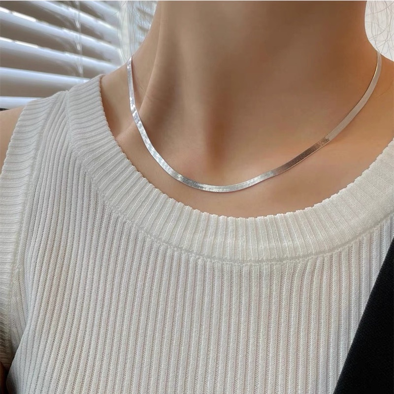 Vòng cổ Xương Rắn Mạ Vàng Bạc Đơn Giản Thời Trang Hàn Quốc