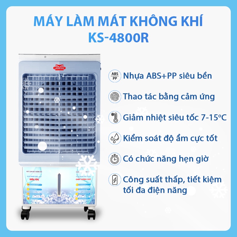 Máy làm mát không khí KS-4800R quạt hơi nước -quạt điều hòa -làm lạnh- 45 Lít