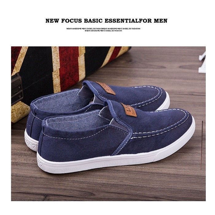 Giày Lười Vải Jean Thời Trang - Màu Xanh Đậm | BigBuy360 - bigbuy360.vn