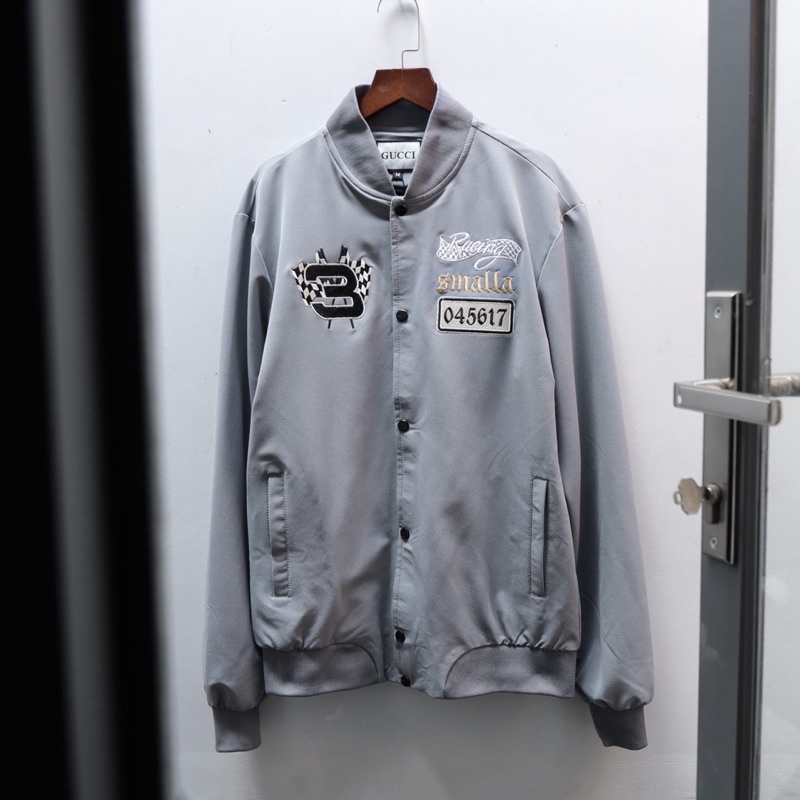 Áo khoác dù cao cấp G u cc i logo thêu form unisex