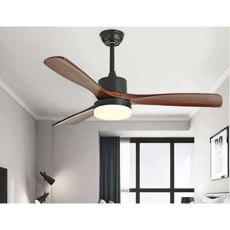 Quạt trần 3 cánh gỗ Decor dành cho phòng khách,biệt thự điều khiển từ xa có chế độ đảo chiều hút ẩm