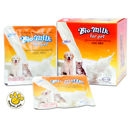 Sữa bột cho chó mèo cao cấp Bio Milk 100g-Sữa bột dinh dưỡng cho thú cưng sơ sinh bổ sung Vitamin, Đạm, Béo và Khoáng