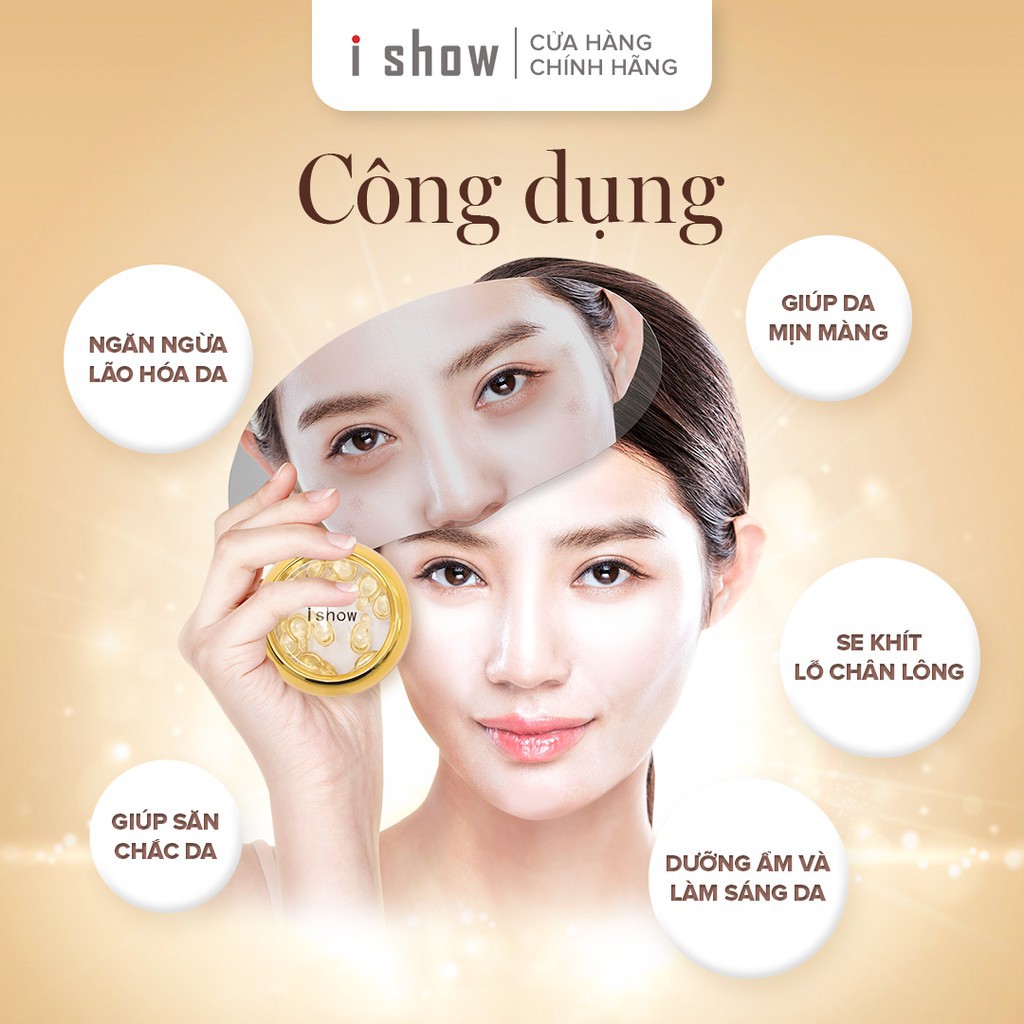 [TẶNG KÈM 2 MẶT NẠ NHA ĐAM] Viên Nang Thanh Xuân ISHOW Capsules Ngăn Ngừa Quá Trình Lão Hóa Làn Da Trắng Sáng Rõ Rệt