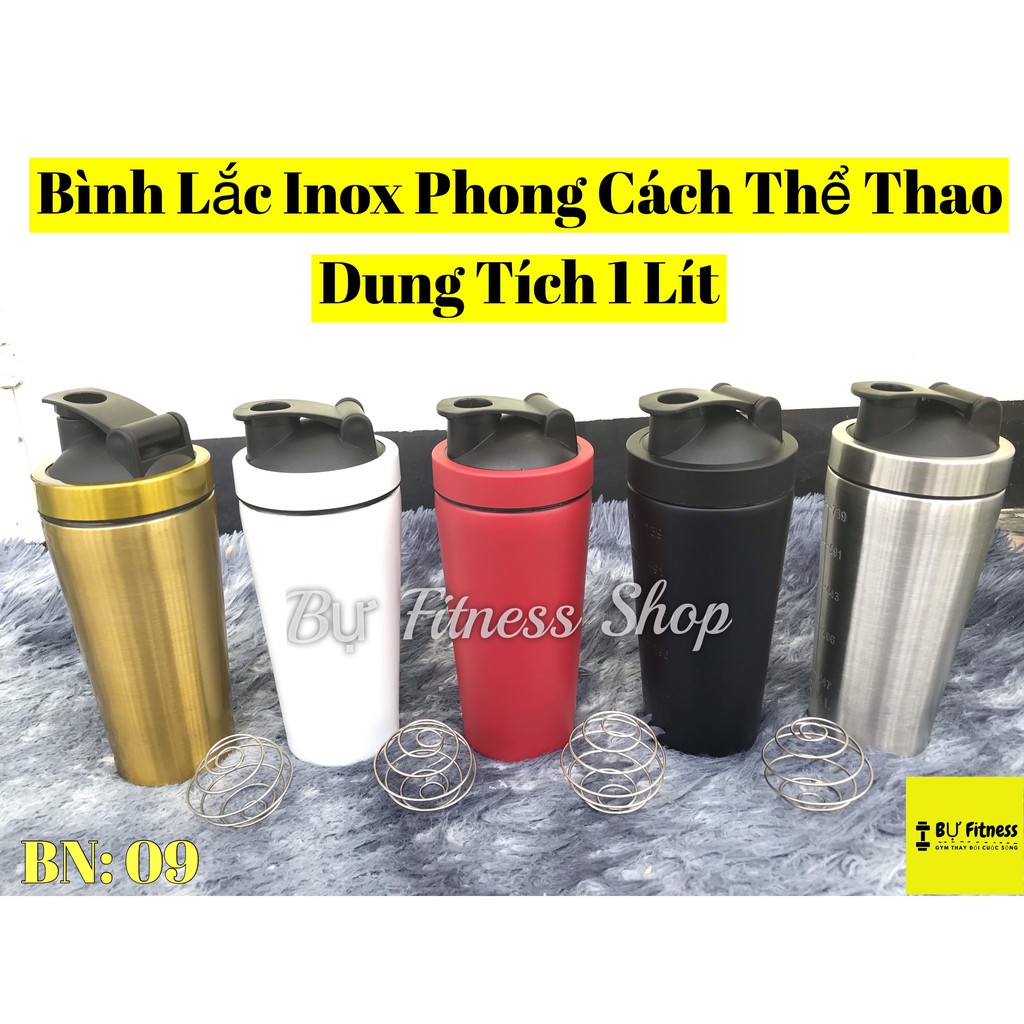 Bình Lắc Inox 304 Dung Tích 1 Lít Bền Bỉ, Không Rỉ Sét