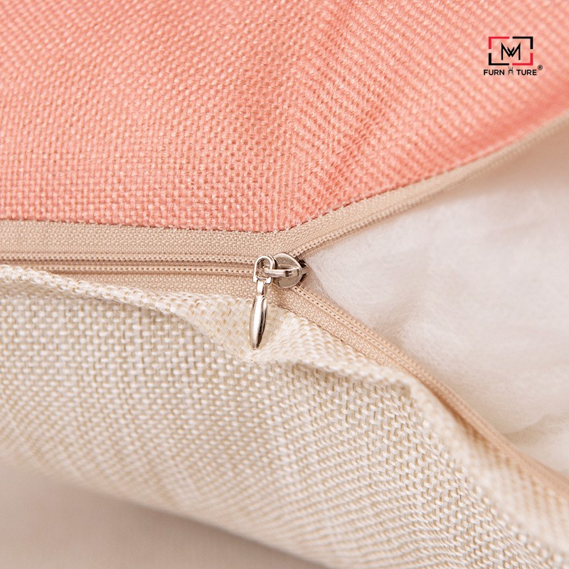 Gối tựa lưng hình học trừu tượng hồng cam mocha MW08 thương hiệu MW FURNITURE