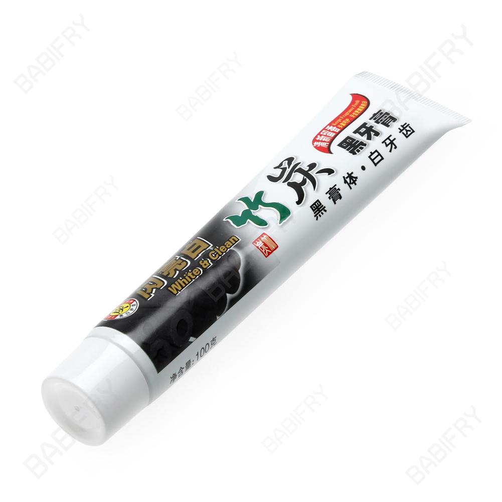 Kem Đánh Răng Than Tre Loại Bỏ Mảng Bám Màu Đen BABIFRY 100g