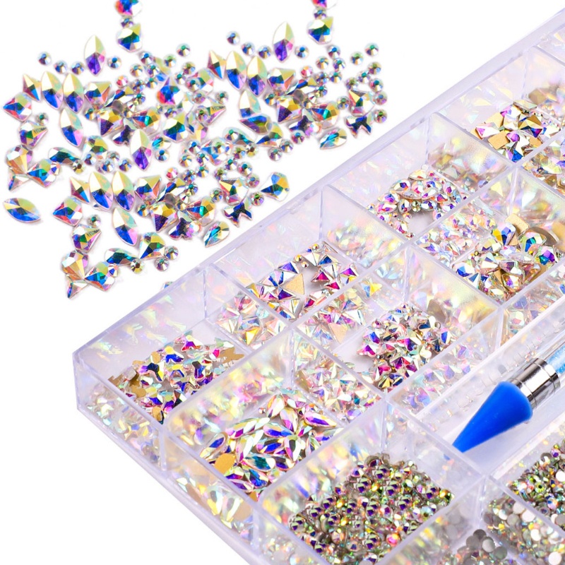 Bộ Đá Pha Lê AB Nhiều Hình Dạng Dùng Trang Trí Móng Tay Nghệ Thuật
