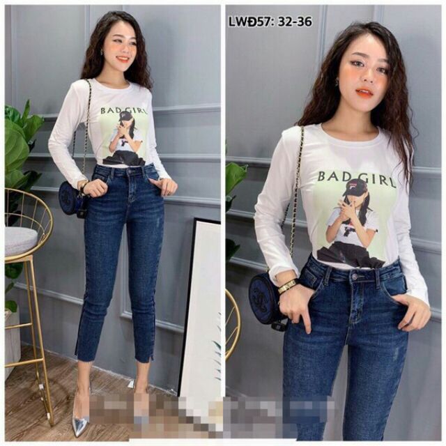Bigsize 55-95 ký quần jean dài 9 tấc siêu giãn