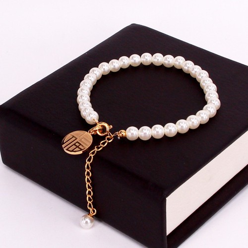 Lắc Tay Ngọc Trai Nhân Tạo Titan Ko Đen TT 3530