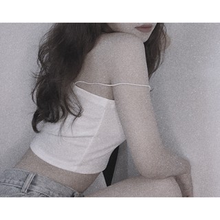 Áo Croptop trắng 2 dây