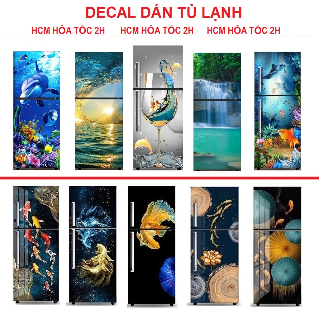 Miếng dán tủ lạnh CHỦ ĐỀ NƯỚC - Trang trí nhà cửa - HÀNG BÁN CHẠY