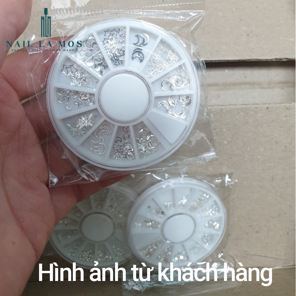 Phụ kiện inox bạc đa dạng chủ đề trang trí móng không xỉn màu