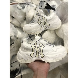 Giày thể thao sneaker mlb NYC kem