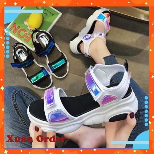 (Order 7-15 ngày) Sandals ulzzang hologram cao 4cm (chọn lên 1 size so với bình thường)