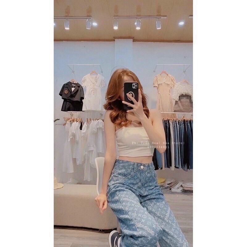 Quần jean ống rộng GG ( Ảnh thật )