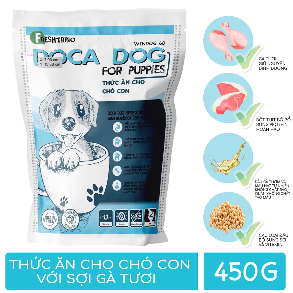 Thức ăn chó con Alphatrino Puppy 450g - Giao Hỏa Tốc HCM - Thơm mùi sữa cún thích mê - Nà Ní Pet Shop
