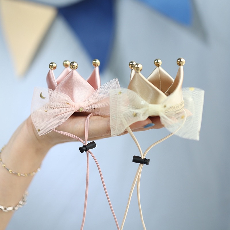 Kẹp và turban Vương miện vải cho công chúa nhỏ