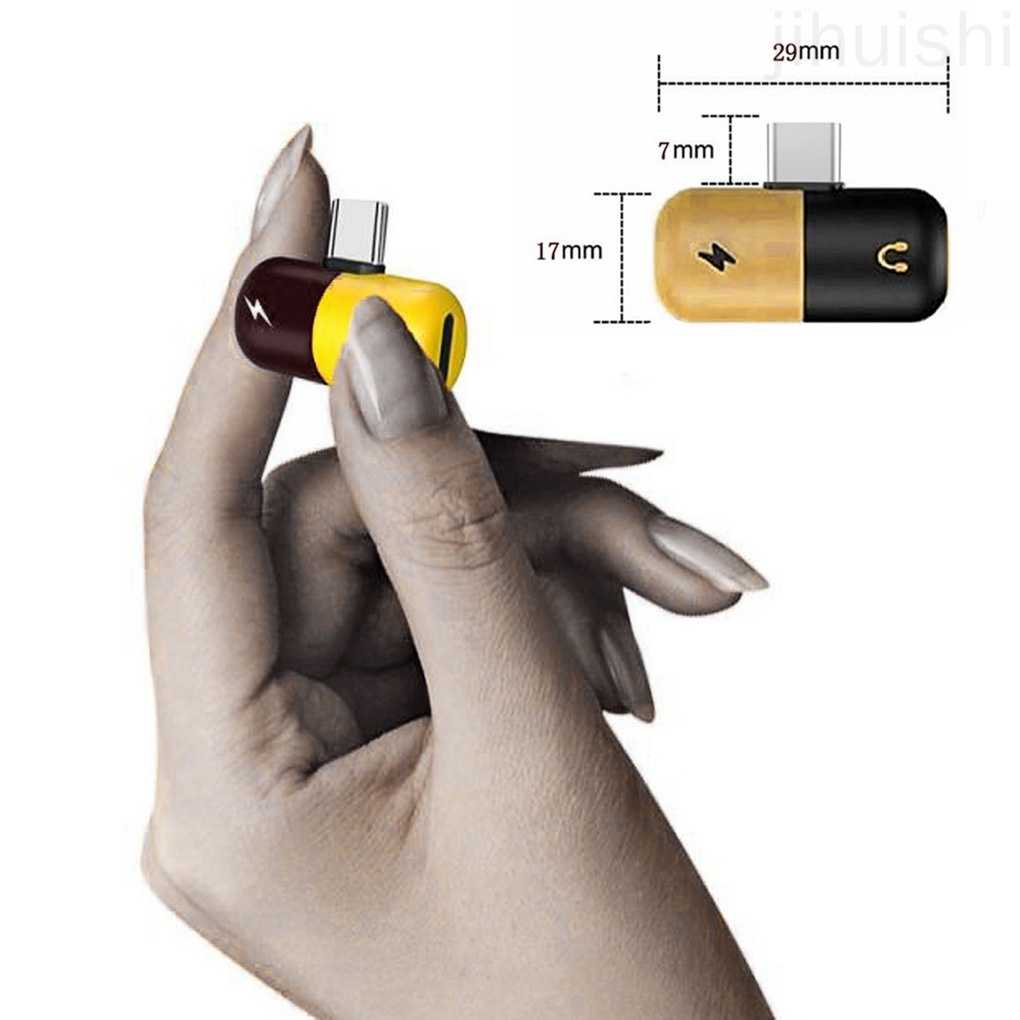 Cáp Chuyển Đổi Tai Nghe 2 Trong 1 Từ Type-C Sang 3.5 mm | BigBuy360 - bigbuy360.vn