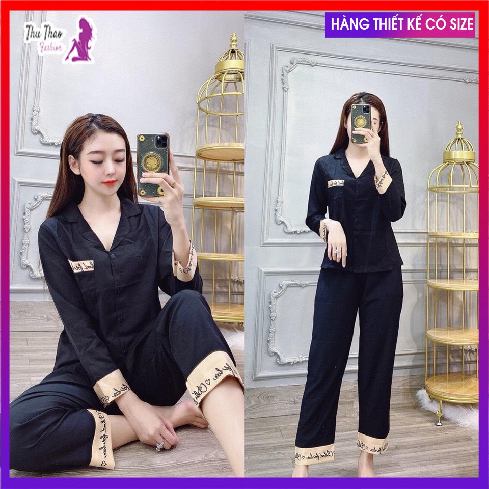 Đồ bộ pijama dài - bộ dài pyjama[HÌNH THẬT 100%]cao cấp, in họa tiết, vải satin mền mịn,mặc thoáng mátsize 45-56kg