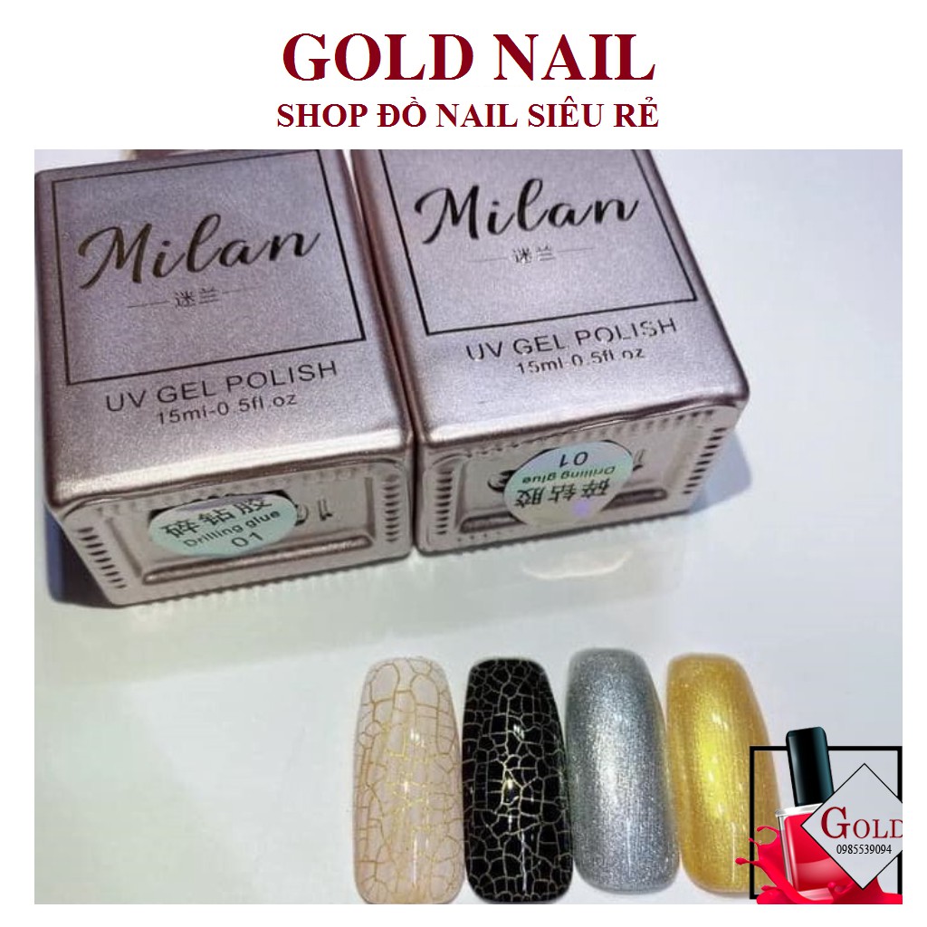 Sơn gel nứt , nứt Milan lẻ màu Trắng - Đen chai 15ml