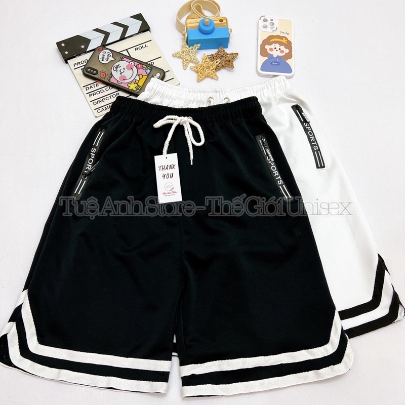 Quần Short Nam túi có khoá kéo chất Poly 2 da cao cấp - Quần Đùi Thể Thao Nam 2V Unisex full size M L XL từ 45-78kg