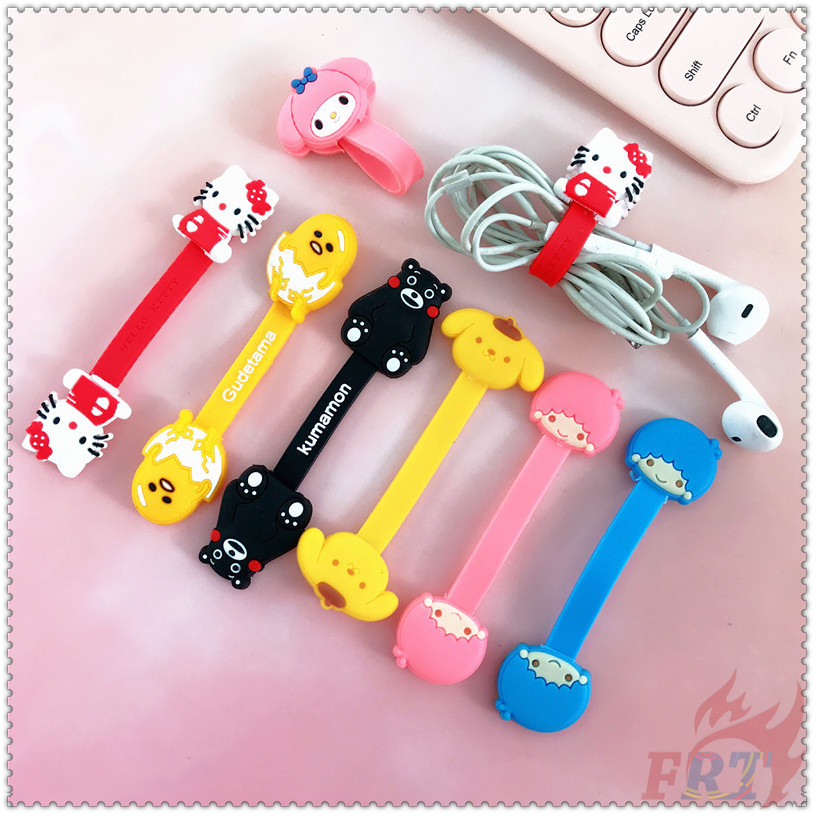 ◐ Máy Cuốn Dây Cáp Nhân Vật Sanrio ◑ 1 Dây Cuốn Cáp Hình Hello Kitty/Melody/Ngôi Sao/Ngôi Sao/Quả Pom Pom Purin/Gudetama/Kumamon