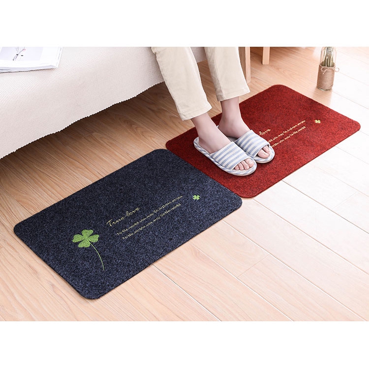 Thảm Chùi Chân Thấm Nước Chống Trượt Họa Tiết Cỏ Bốn Lá Cho Phòng Khách