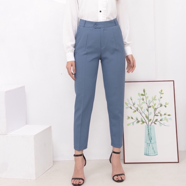 Quần baggy nữ lưng cao basic cạp cao công sở Homieyl cao cấp chất vải đẹp, quần tây nữ lưng cao màu đen đi học đi làm