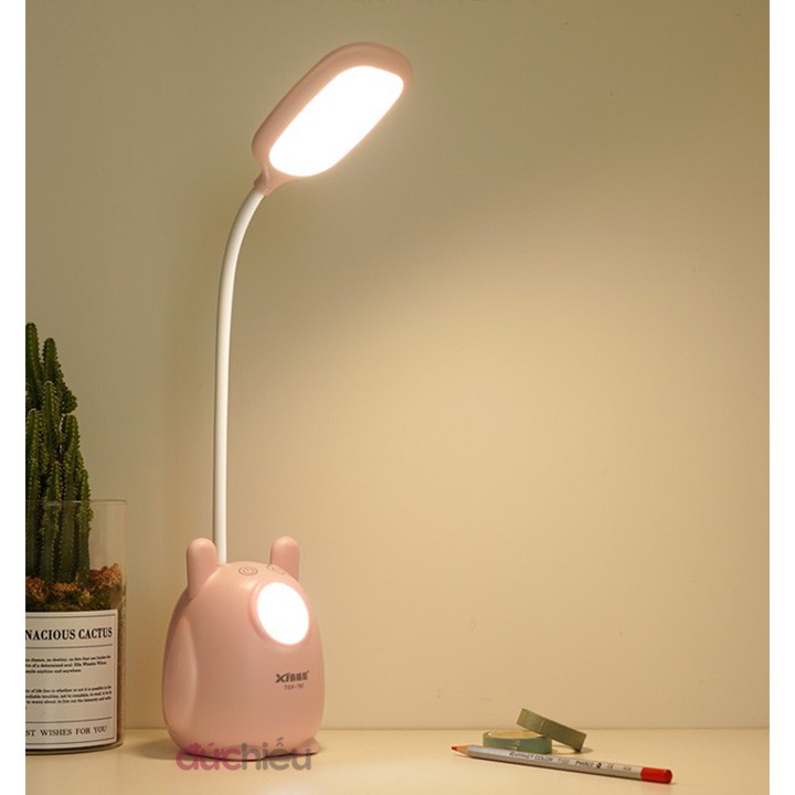 [ Hàng chất lượng ] Đèn bàn tích điện cảm ứng đa năng 3 chế độ ánh sáng vàng chống cận thị hình thú cưng | Đức Hiếu Shop