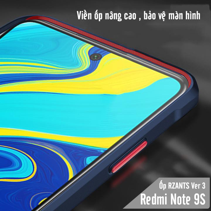 Ốp lưng cho Xiaomi Redmi Note 9S - Redmi Note 9 Pro chống sốc trong viền màu RZANTS - VER 3