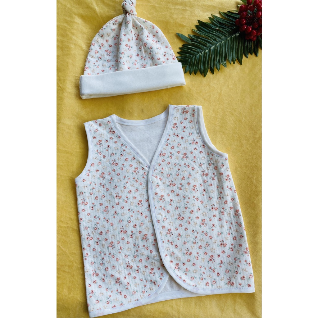 Áo khoác gile trần bông cho bé 0-3 tuổi, [LK-028] cotton Hàn xuất dư