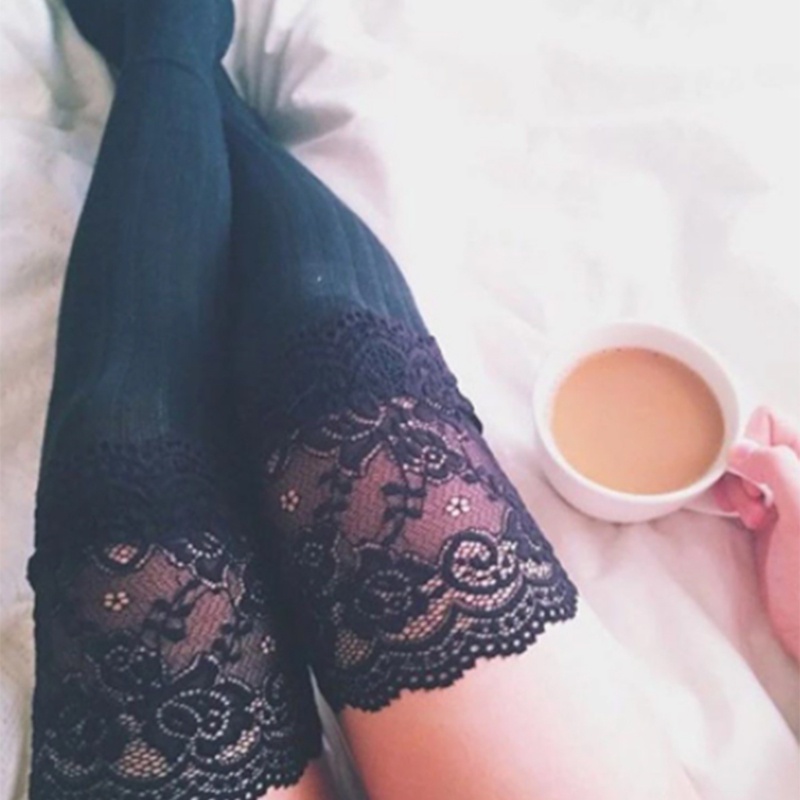 Đôi Vớ DàI Qua GốI PhốI Ren Hoa ThờI Trang Cho Nữ