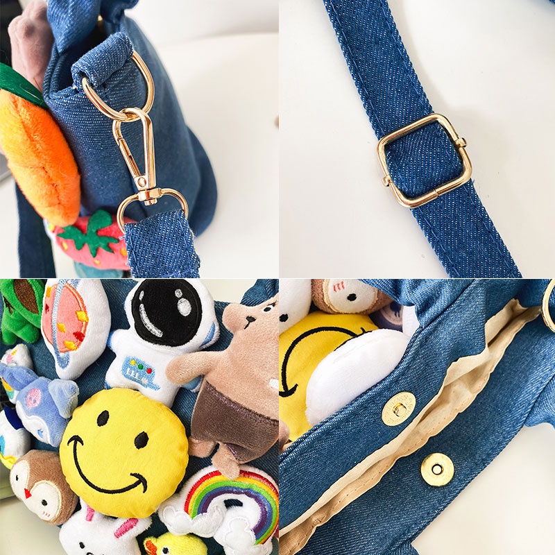 Túi đeo vai YADOU trang trí mặt cười hoạt hình xinh xắn dành cho nữ