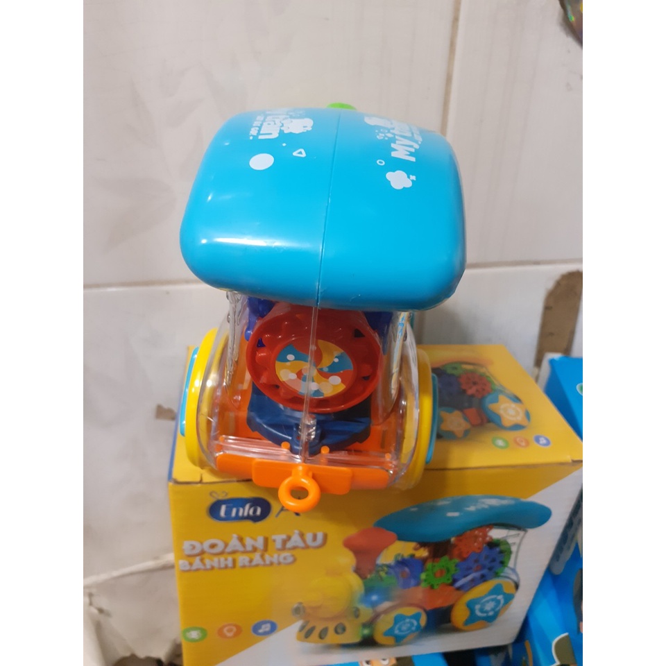 Đồ chơi Đoàn tàu bánh răng cho bé Quà tặng từ Enfa + Kèm pin