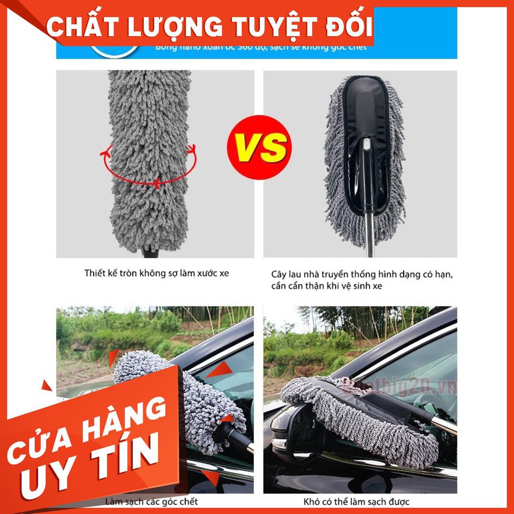 [DEAL HOT] Chổi lau dọn, quét bụi cho xe ô tô sợi Nanofiber GRX17 - Cán điều chỉnh độ dài 55-84cm