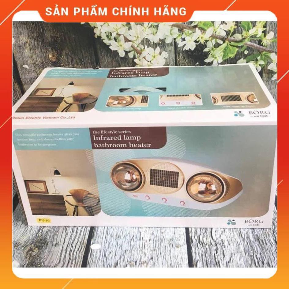 Đèn sưởi nhà tắm Borg Braun thương hiệu ĐỨC BU02 | BU03 | BU16 có quạt thổi