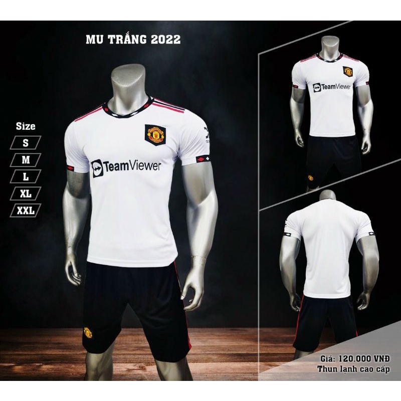 BỘ ĐỒ ĐÁ BANH REAL TRẮNG TAY DÀI MỚI 2023